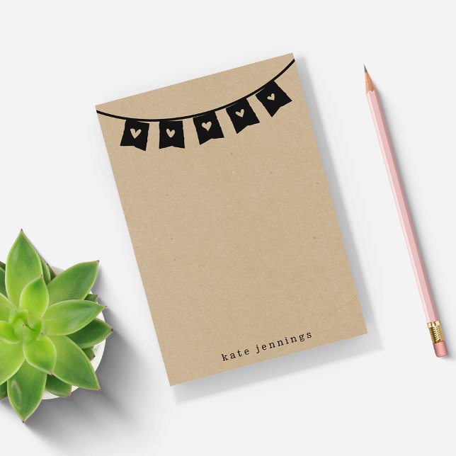 Notas Post-it® Rústico Kraft Heart Bunting (Subido por el creador)