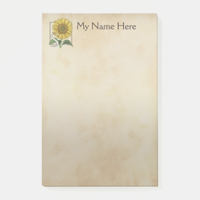 Notas Post-it® S personalizado para el monograma de la flor del (Anverso)