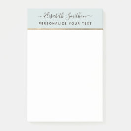 Notas Post-it® Sage Green Gold Minimal Stationery personal