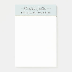 Notas Post-it® Sage Green Gold Minimal Stationery personal