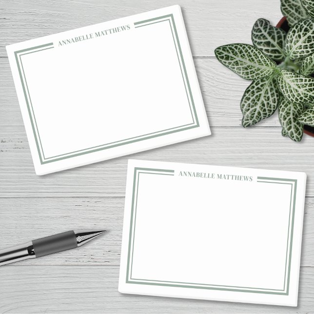 Notas Post-it® Sage Green Minimalist Monogram (Sage Green Minimalist Monogram Post-it Notes)