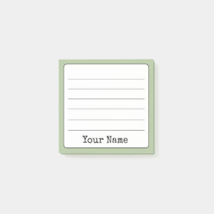 Notas Post-it® Sage Green Retro Añade tu nombre en línea