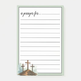 Notas Post-it® Sage Green Three Crosses War Room Prayer