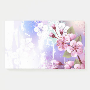 Notas Post-it® Sakura rosa sobre fondo de pintura