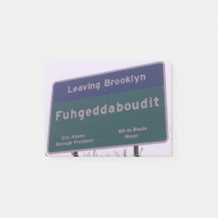 Notas Post-it® Salir de Brooklyn Nueva York Fuhgeddaboudit