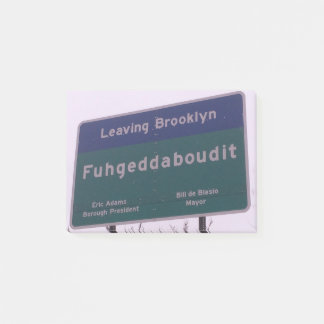 Notas Post-it® Salir de Brooklyn Nueva York Fuhgeddaboudit