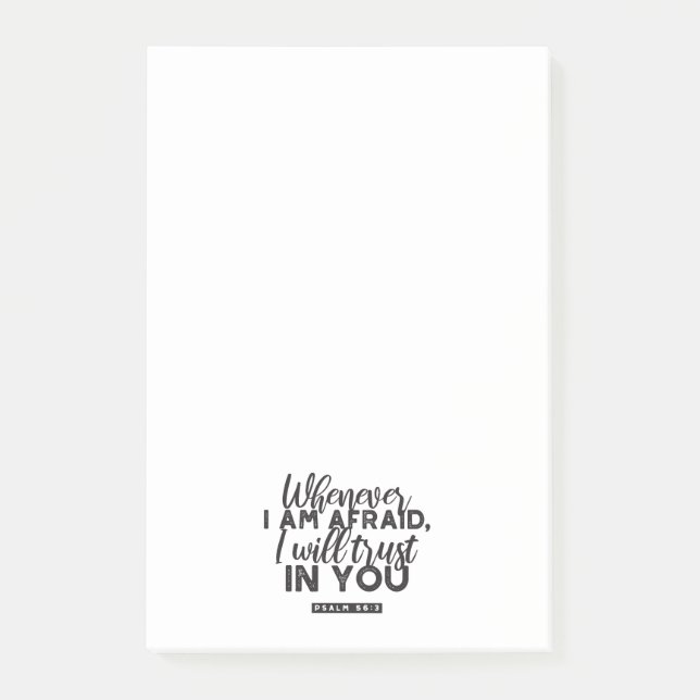 Notas Post-it® Salmo 56:3 Biblia Verso arte "Confiaré en ti" (Anverso)
