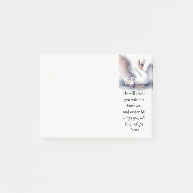 Notas Post-it® Salmo 91:4 Alas La protección de Dios la Biblia Es (Anverso)