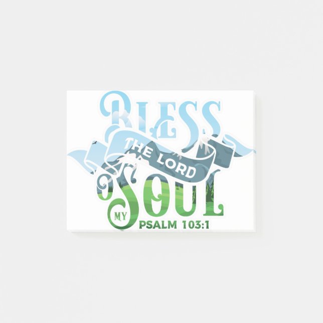 Notas Post-it® Salmos 103 Diseño cristiano (Anverso)