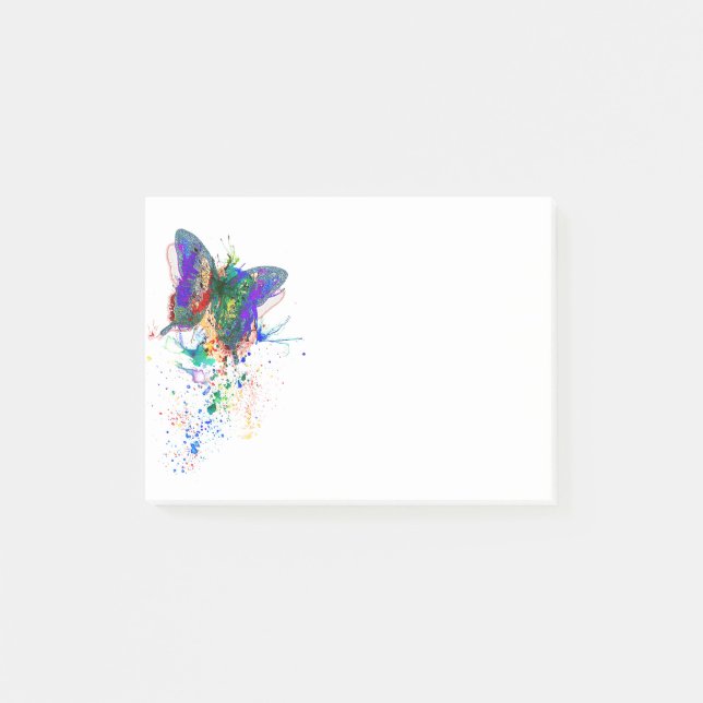 Notas Post-it® salpicadura de mariposa (Anverso)