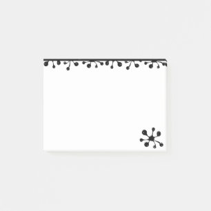 Notas Post-it® Salpicadura negra artística moderna sobre blanco
