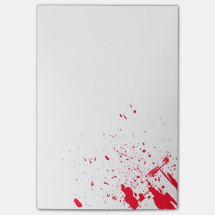 Notas Post-it® Salpicadura roja de la sangre