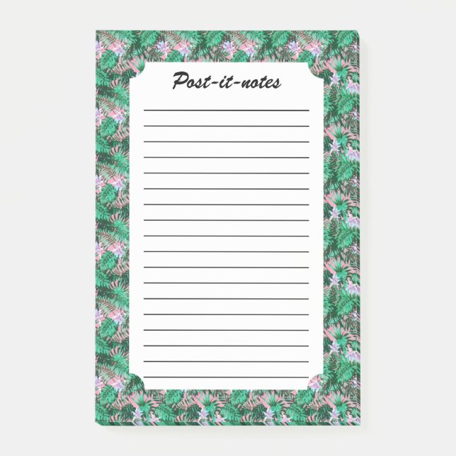 Notas Post-it® Saltos de Palma Floral Bohemia Tropical (Anverso)
