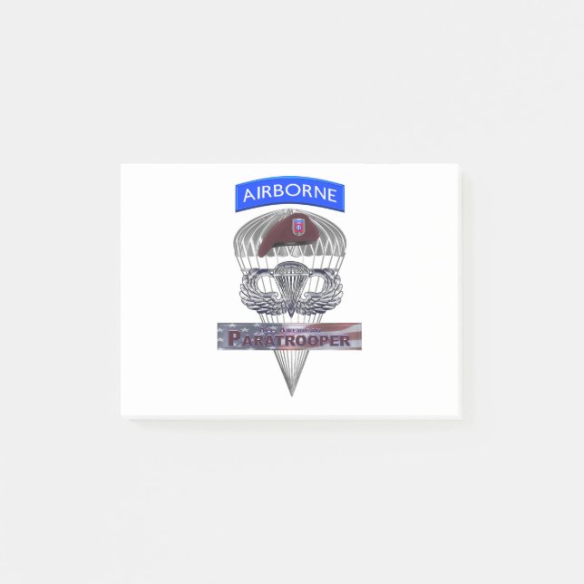 Notas Post-it® Saltos de paracaidista de acero a la pestaña aérea (Anverso)