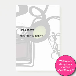 Notas Post-it® Saludos desde Filydion: Resumen en blanco y negro