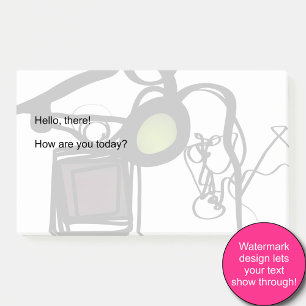 Notas Post-it® Saludos desde Filydion: Resumen en blanco y negro