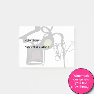 Notas Post-it® Saludos desde Filydion: Resumen en blanco y negro