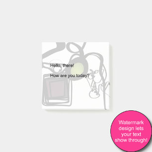 Notas Post-it® Saludos desde Filydion: Resumen en blanco y negro