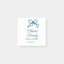 Notas Post-it® Saludos veinte arco de cumpleaños azul nombre fech