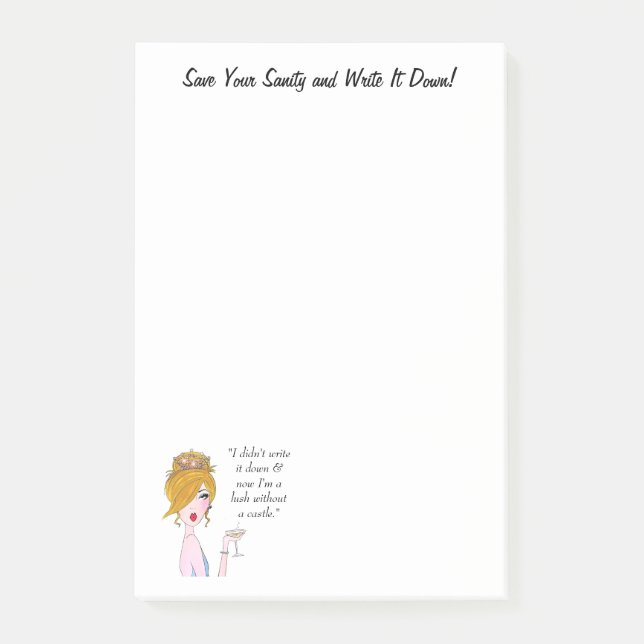 Notas Post-it® "¡Salva Su Sanidad Y Anota!" DIVA (Anverso)