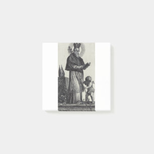 Notas Post-it® San Patricio Apóstol de Irlanda Arte Monocromo