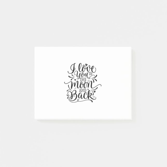 Notas Post-it® San Valentín Arte Te Amo A La Luna (Anverso)