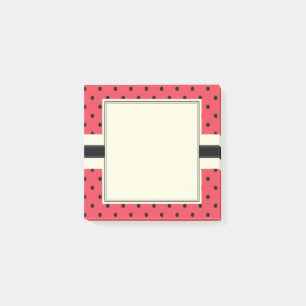 Notas Post-it® Sandía lunares rosa y negra fruta moderna