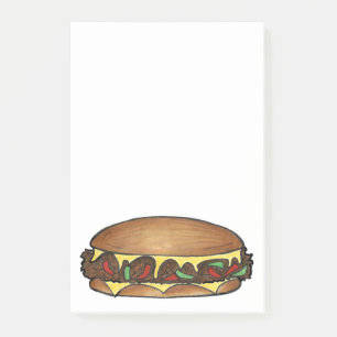 Notas Post-it® Sandwich de carne de queso Philadelphia es