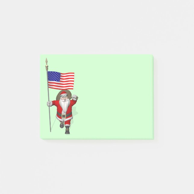 Notas Post-it® Santa Claus Con El Diseño De Los EEUU (Anverso)