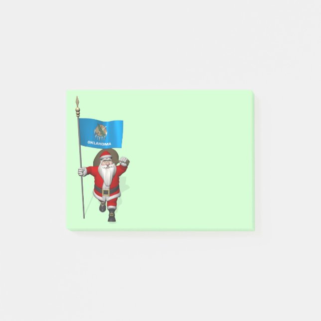 Notas Post-it® Santa Claus Con El Diseño De Oklahoma (Anverso)