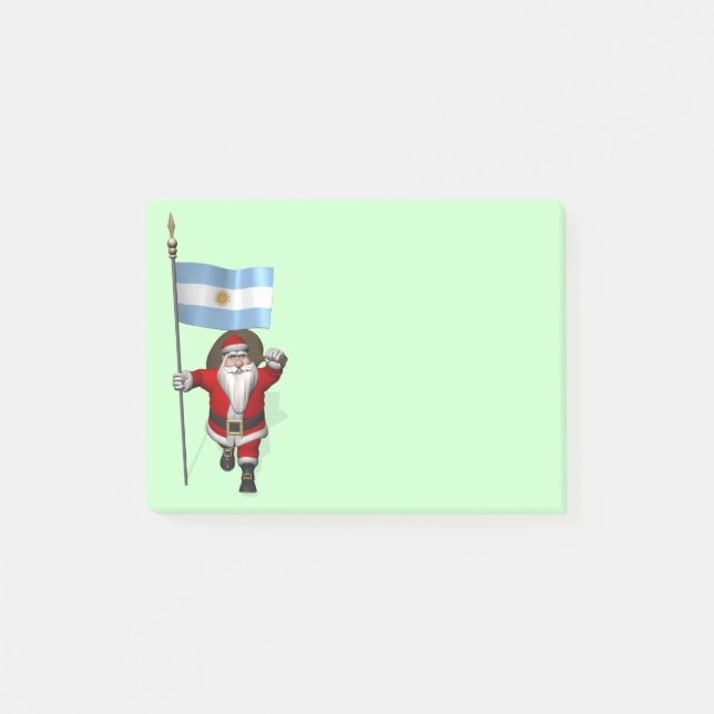 Notas Post-it® Santa Claus Con El Fin De Argentina (Anverso)
