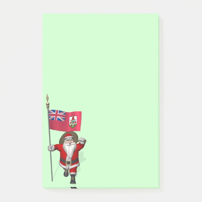 Notas Post-it® Santa Claus Con El Fin De Bermudas (Anverso)