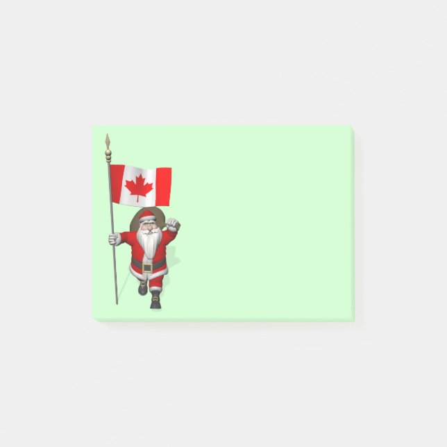 Notas Post-it® Santa Claus Con El Fin De Canadá (Anverso)