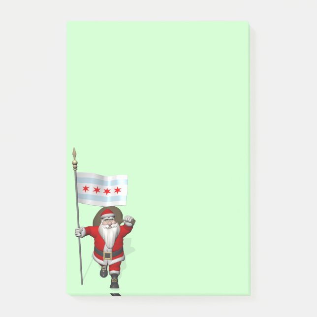 Notas Post-it® Santa Claus Con El Fin De Chicago (Anverso)