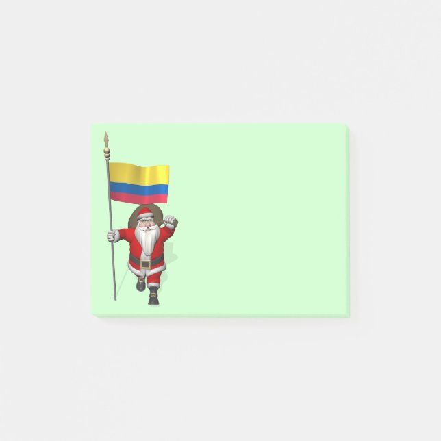 Notas Post-it® Santa Claus Con El Fin De Colombia (Anverso)