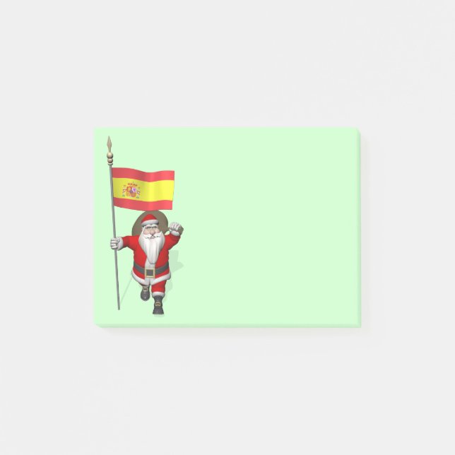Notas Post-it® Santa Claus Con El Fin De España (Anverso)