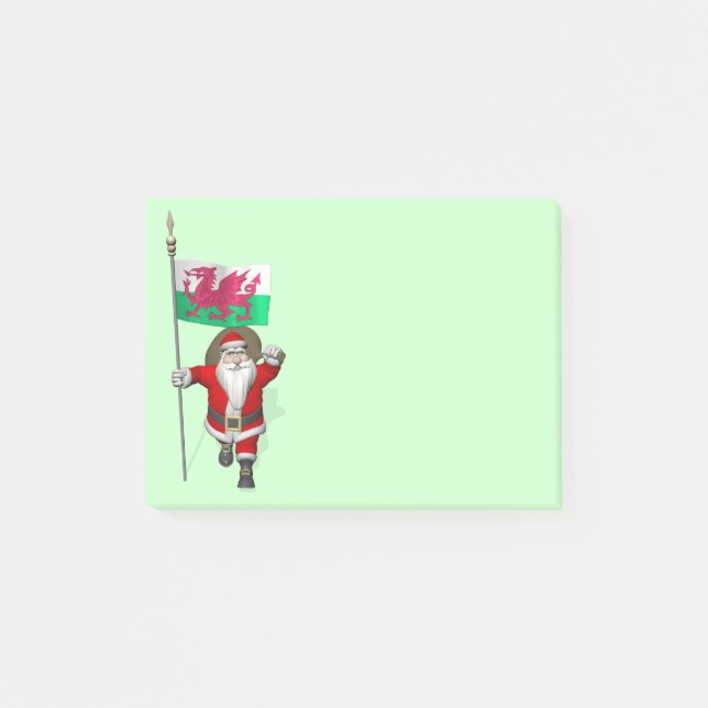 Notas Post-it® Santa Claus Con El Fin De Gales (Anverso)