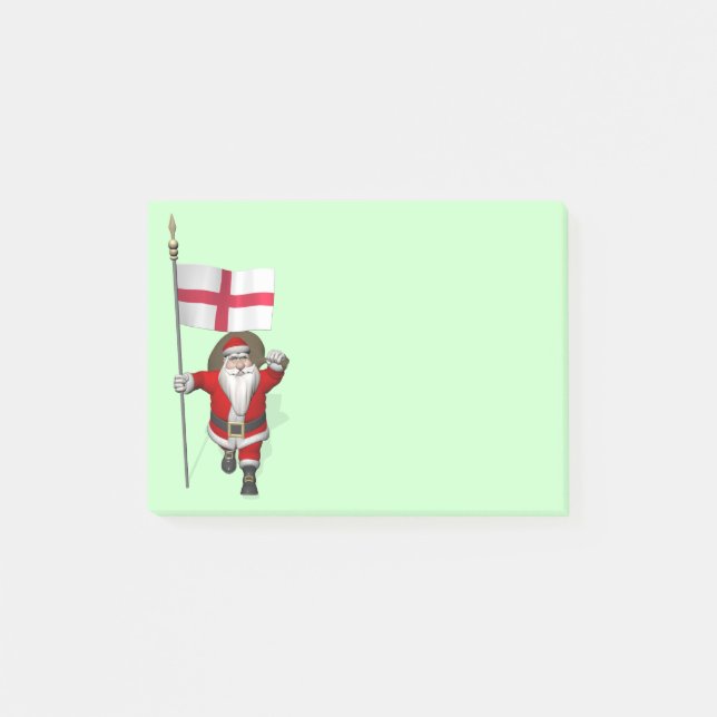 Notas Post-it® Santa Claus Con El Fin De Inglaterra (Anverso)