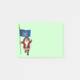 Notas Post-it® Santa Claus Con El Fin De Michigan