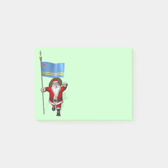 Notas Post-it® Santa Claus Con El Firme De Aruba (Anverso)
