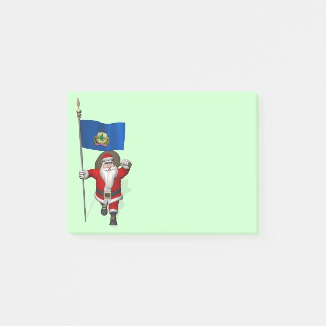 Notas Post-it® Santa Claus Con El Firme De Vermont (Anverso)
