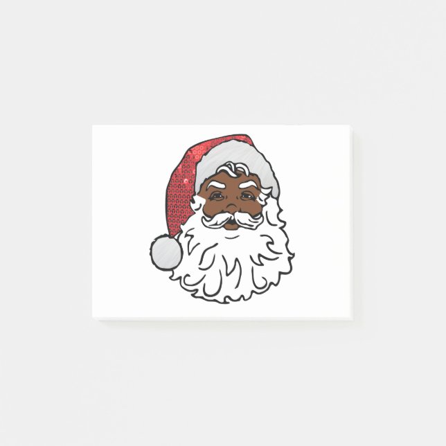 Notas Post-it® santa claus negro secuenciado (Anverso)