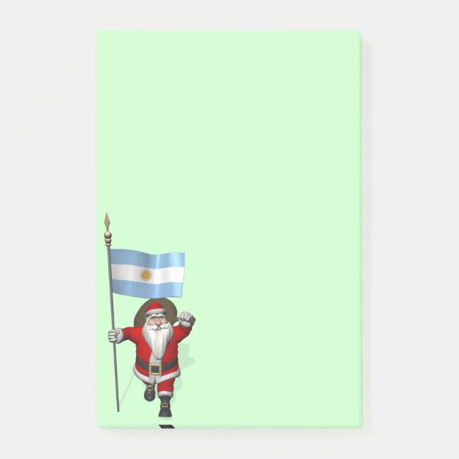 Notas Post-it® Santa Claus Viaja A Argentina (Anverso)