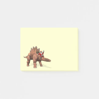 Notas Post-it® Santa Claus Viajando En Stegosaurus