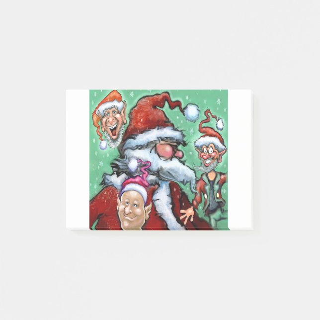 Notas Post-it® Santa y los Navidades Elves (Anverso)