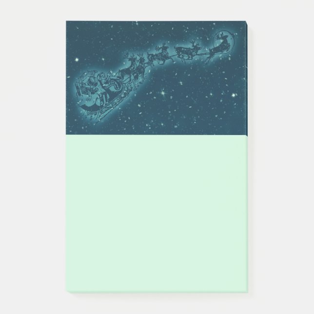 Notas Post-it® Santa y sus Navidades de renos (Anverso)