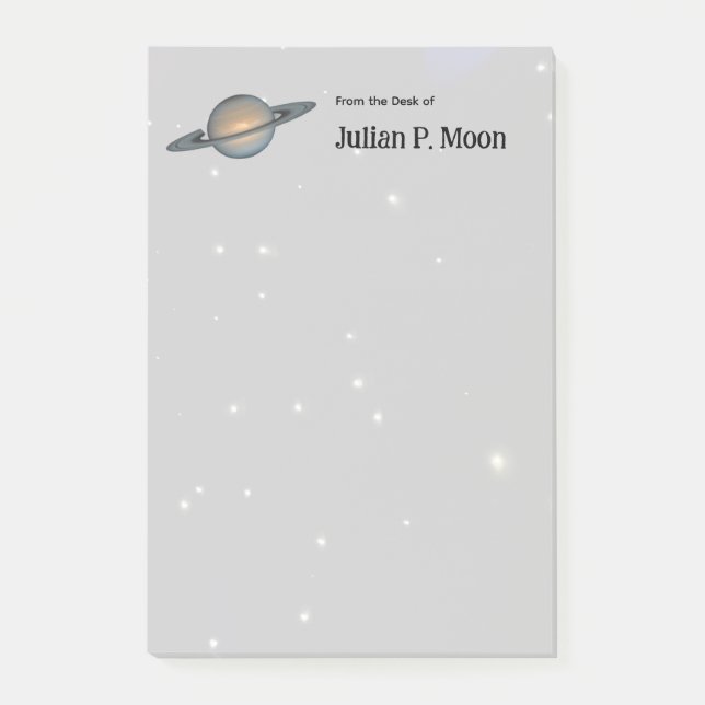 Notas Post-it® Saturn with Rings in Outer Space Personalized (Anverso)
