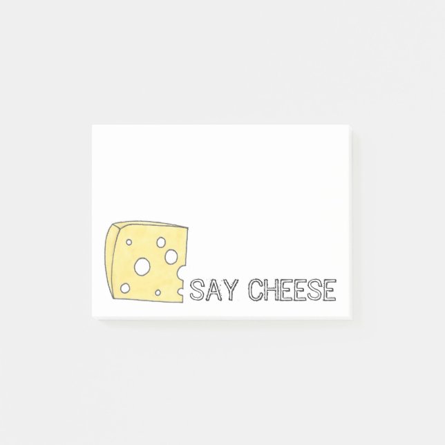 Notas Post-it® Say Cheese Swiss Wedge Holey Cheese Foodie (Anverso)