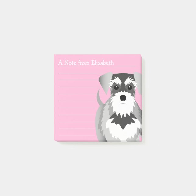 Notas Post-it® Schnauzer miniatura gallardo lindo (Anverso)