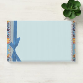 Notas Post-it® Scrapbook floral blue with ribbon Notes
